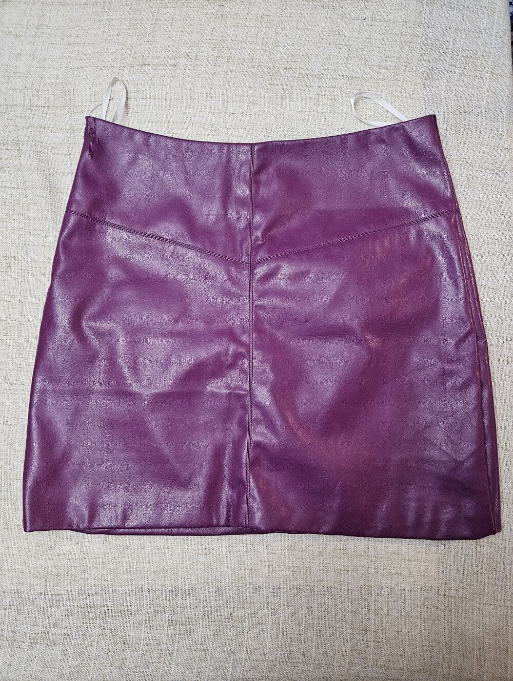 Shein Purple Faux Leather Mini Skirt - Women